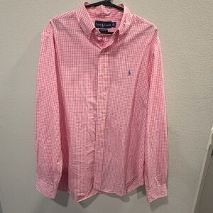 Ralph Lauren Men's Pink Checkered Shirt